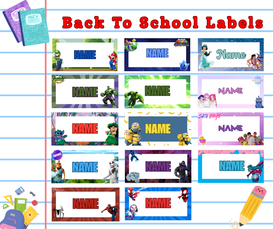 Back-To-School Labels