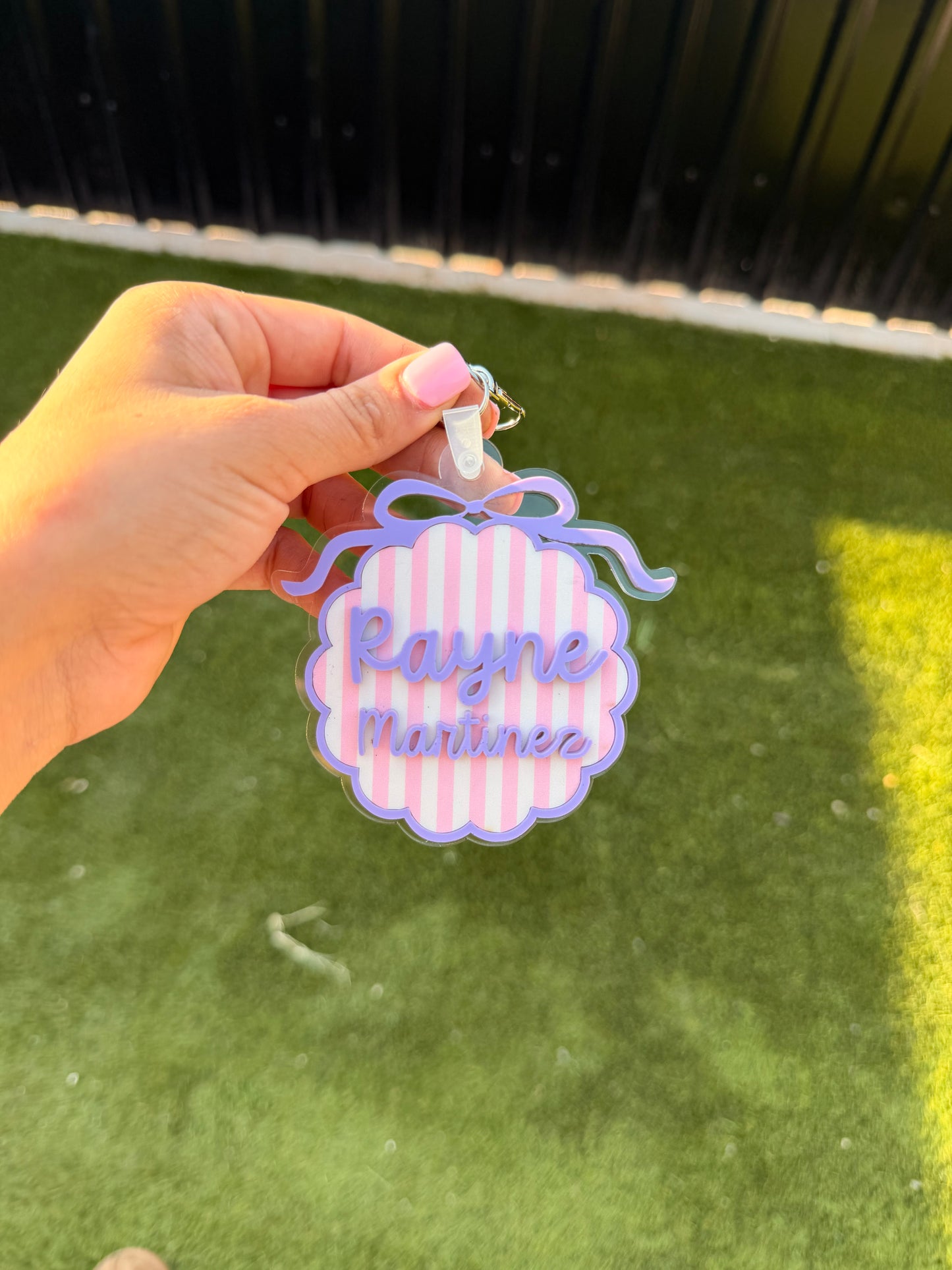 Personalized Coquette Acrylic Tag
