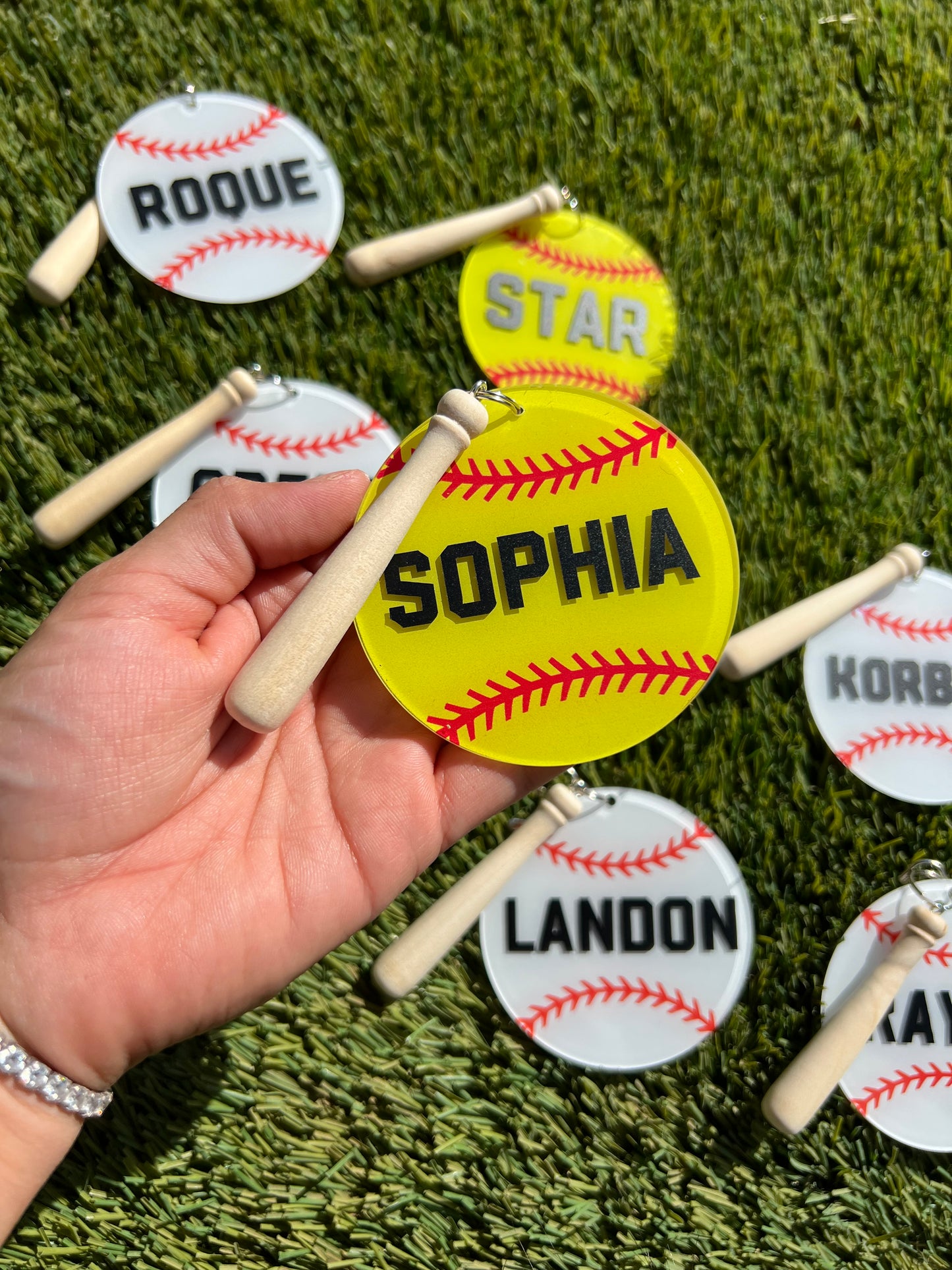 Softball Acrylic Keychain