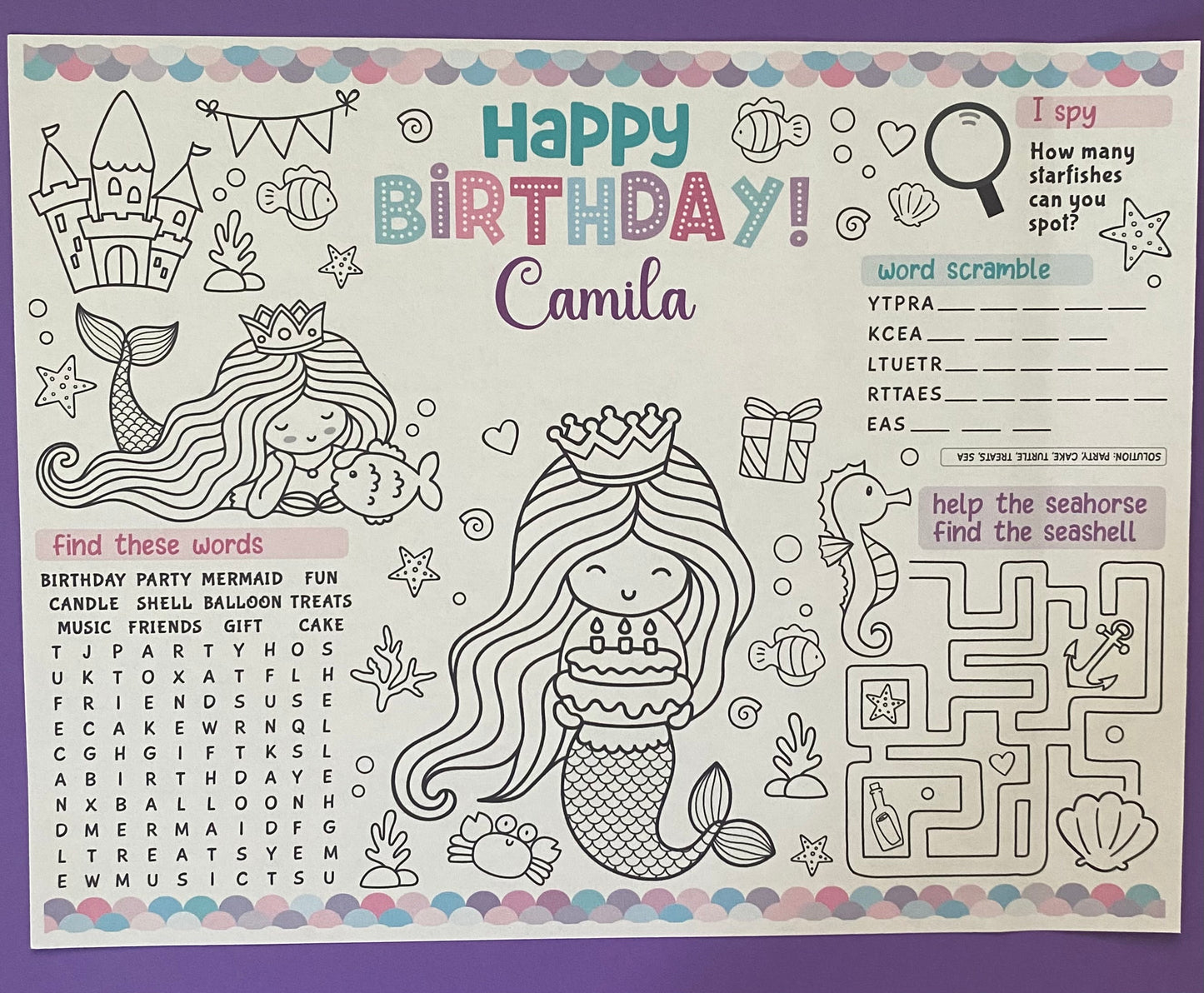 Coloring Placemat
